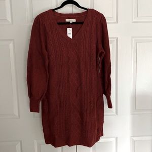 Red/Burgundy sweater dress - LOFT